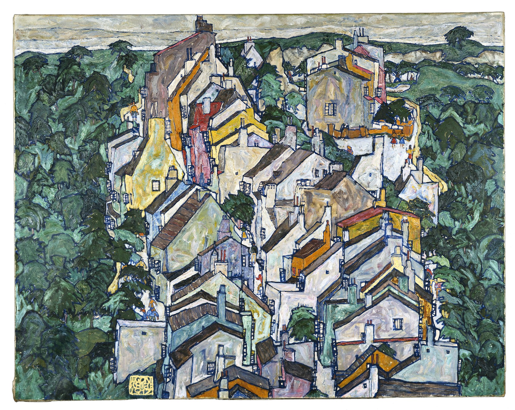 Egon Schiele Town Among Greenery 1917 jpg 1