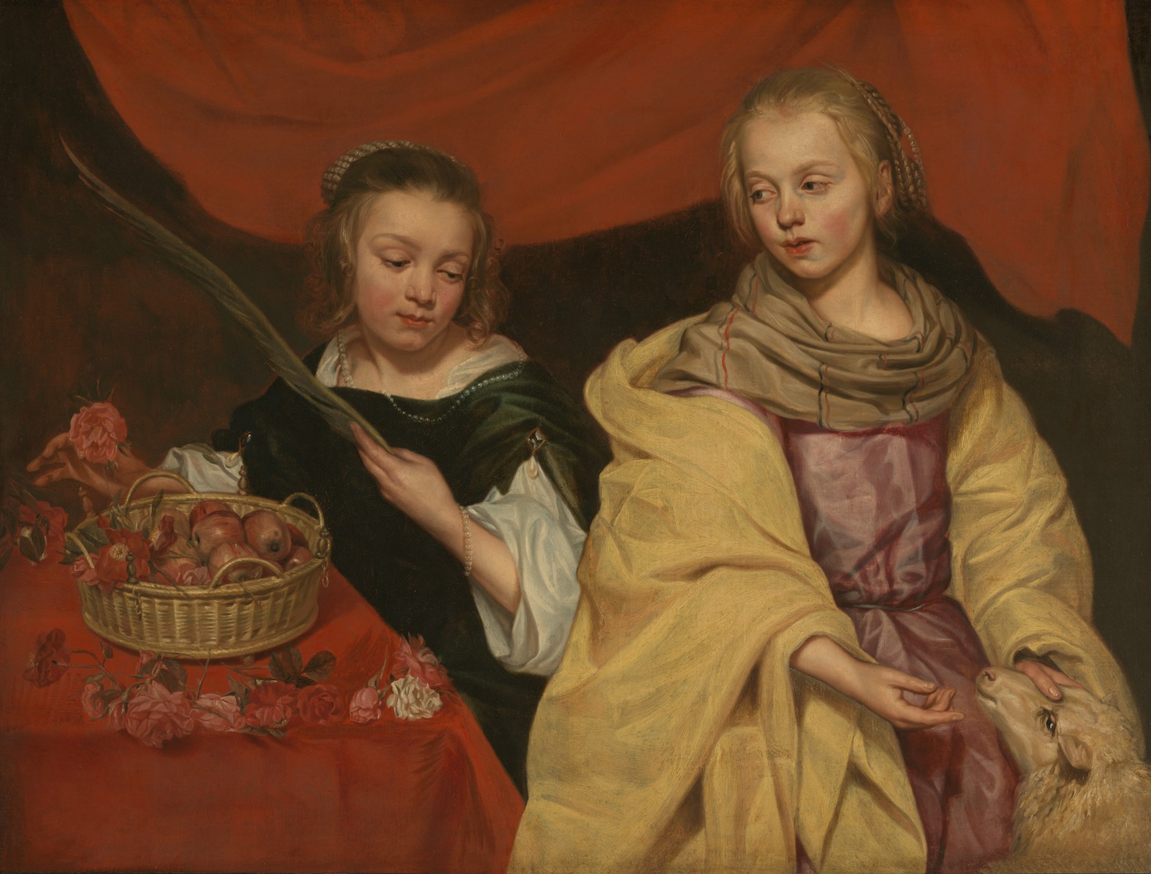 Michaelina Wautier’s Two Girls as Saints Agnes and Dorothea (c.1650)