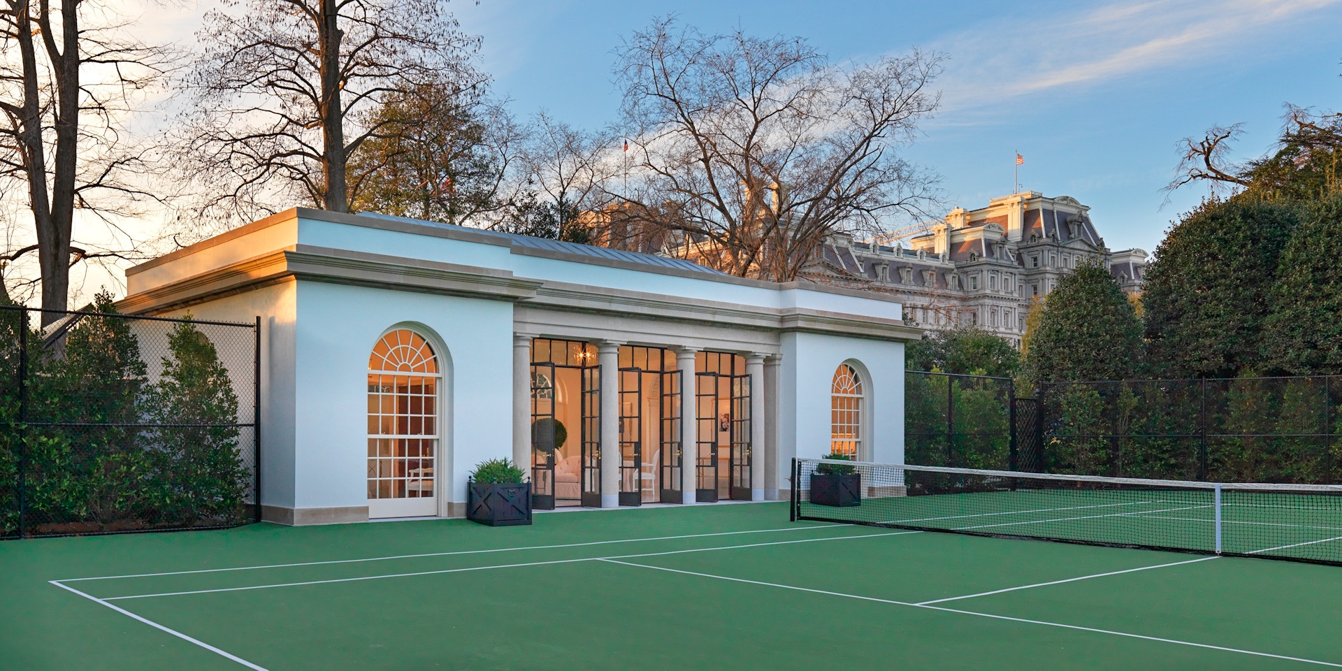Tennis Pavilion angled doors open Bruce White